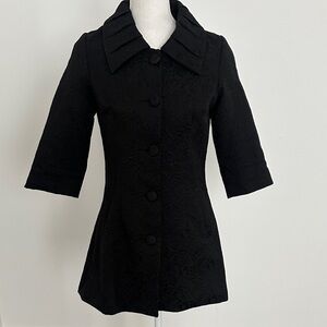 Francesca's Collections Elegant Black Patterned Blazer